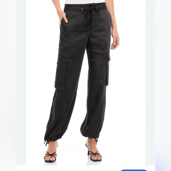 Sanctuary Satin Cargo Pants – Black – Size 28 – NWT - Picture 1 of 7